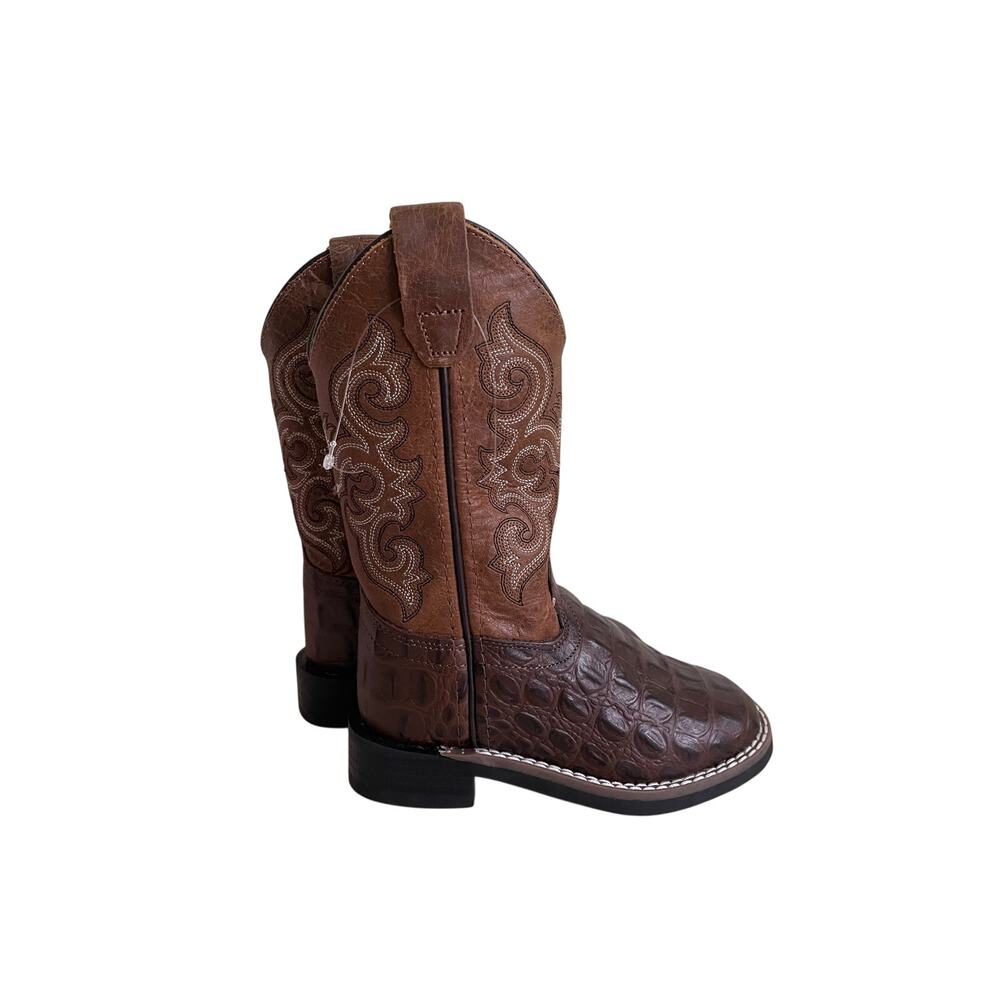 CODY JAMES BOYS' DALE CROCODILE PRINT WESTERN BOOTS BROAD SQUARE TOE 9 D